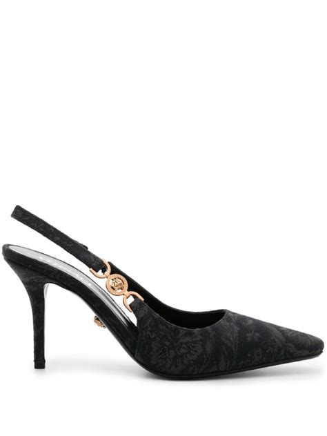 versace barocco patent leather pumps|versace slingback shoes.